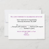 ヒンズー教のはすの花RSVP 出欠カード (裏面)