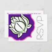 ヒンズー教のはすの花RSVP 出欠カード (正面/裏面)