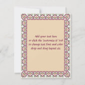 ヒンズー教のイスラム教ア結婚ラビア語またはヒンディー語招待状3 招待状 (裏面)