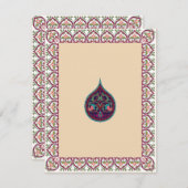 ヒンズー教のイスラム教ア結婚ラビア語またはヒンディー語招待状3 招待状 (正面/裏面)