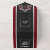 ヒンズー教のインディアンゾウはブルゴーニュ黒 オールインワン招待状 (外側)