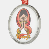 ヒンズー教のナマステ メタルオーナメント (左)