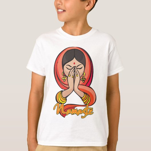 ヒンズー教のナマステ Tシャツ (正面)
