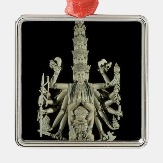 ヒンズー教の女神Kaliの姿 メタルオーナメント (正面)
