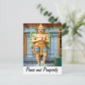 ヒンズー教の寺院の門守 ポストカード (スタンド正面)