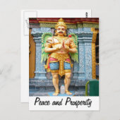 ヒンズー教の寺院の門守 ポストカード (正面/裏面)