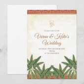 ヒンズー教の招待状としてのヒンズー教の結婚式招待 招待状 (正面/裏面)