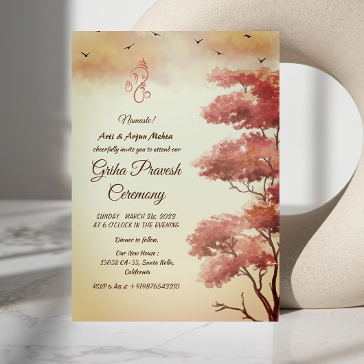 ヒンズー教の新築祝い グリハプラヴェーシュ 招待状