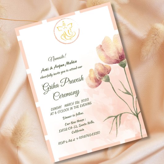 ヒンズー教の新築祝い グリハプラヴェーシュ 招待状