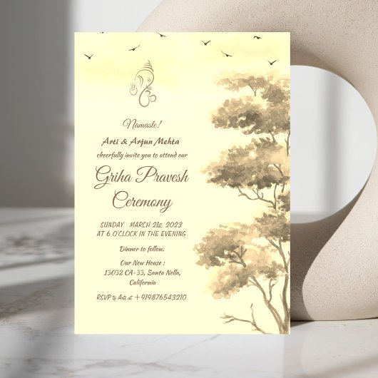 ヒンズー教の新築祝い グリハプラヴェーシュ 招待状