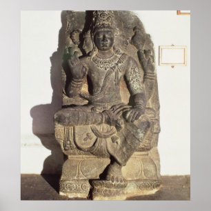 ヒンズー教の神Brahmaの彫像 ポスター