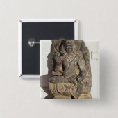 ヒンズー教の神Brahmaの彫像 缶バッジ (正面&裏面)