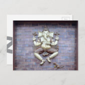 ヒンズー教の神Ganeshaの彫刻 ポストカード (正面/裏面)