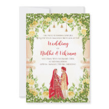ヒンズー教の結婚式の招待状 & インドの結婚式の招待状