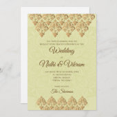 ヒンズー教の結婚式の招待状＆インドの結婚式の招待状 招待状 (正面/裏面)