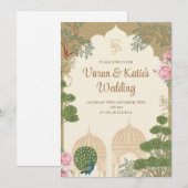 「ヒンズー教の結婚式カード デジタル＆インドの結婚式招待状」 招待状 (正面/裏面)