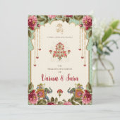 ヒンズー教の結婚式招待状 & インドの招待状 招待状 (スタンド正面)