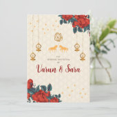 ヒンズー教の結婚式招待状 & インドの招待状 招待状 (スタンド正面)