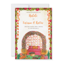 ヒンズー教の結婚式 ハルディ式の招待状