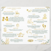 ヒンズー教の結婚式　儀式プログラム　緑と金 (裏面)