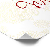 ヒンズー教の背景マンダラを持つ黄色のガネシャ ポスター (角)