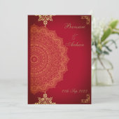 ヒンズー教の赤いマンダラの結婚式 招待状 (スタンド正面)