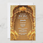 ヒンズー教の金の象と蓮の花アジアの 招待状 (正面)