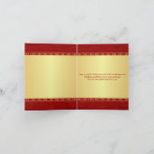 ヒンズー教のGaneshの赤い金ゴールドスクロール星のサンキューカード サンキューカード (内部)