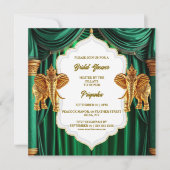 ヒンズー教エメラルドグリーン金ゴールドインディアン象 シーズンカード (正面)