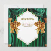 ヒンズー教エメラルドグリーン金ゴールドインディアン象 シーズンカード (裏面)