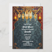 ヒンズー教伝統的インディアン提灯フローラ 招待状 (正面)