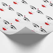 ヒンズー教女性白黒レッドビンディマーク ラッピングペーパー (角)