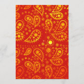 ヒンズー教結婚式招待状赤金ゴールド漫画カップル セーブザデート (裏面)