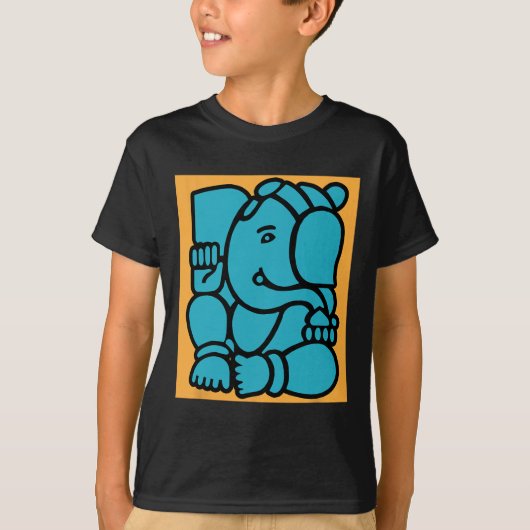 ヒンズー教 ガネーシャ プージャ 象 神様 ヨガ 瞑想 ミ Tシャツ (正面)