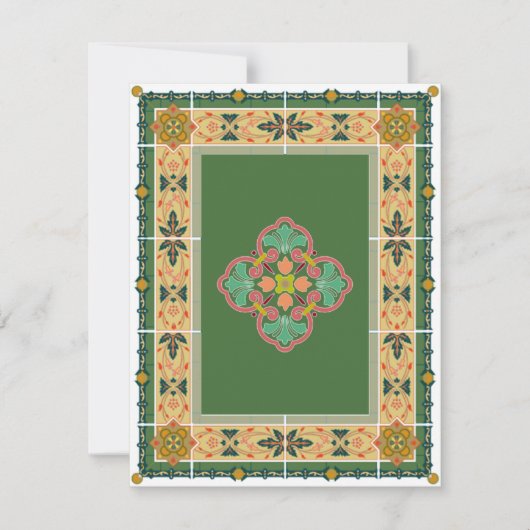 ヒンズー教 ムスリム アラビア語 結婚式またはメヘンディーの招待状 5 招待状 (正面)