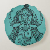 ヒンズー教: Vishnu ラウンドクッション (裏面)