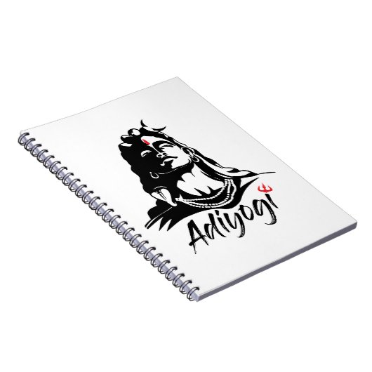 ヒンズー教AdiyogiまたはAdhiのヨーガ行者のShiva Mahadevのオウム ノートブック (右側)