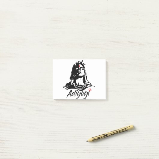 ヒンズー教AdiyogiまたはAdhiのヨーガ行者のShiva Mahadevのオウム ポストイット (デスク上)