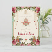 ヒンズー語結婚式招待状とインディアン招待状 招待状 (スタンド正面)