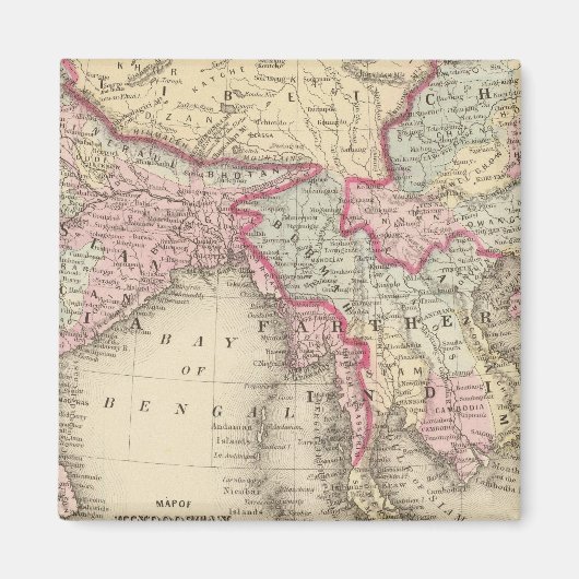 ヒンズー語、遠くインド、中国、チベット2 マグネット (正面)