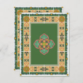ヒンズー・ムスリム・アラビア語の結婚式またはメヘンディの招待状 5 招待状 (正面/裏面)