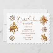 ヒンディインディアン象の花嫁になるブライダルシャワー 招待状 (正面)