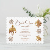 ヒンディインディアン象の花嫁になるブライダルシャワー 招待状 (スタンド正面)