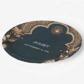 ヒンディヘナメーンディインディアンスタイルブライダルシャワー ペーパープレート (アングル)