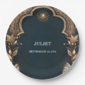 ヒンディヘナメーンディインディアンスタイルブライダルシャワー ペーパープレート (正面)