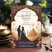 ヒンディヘナメーンディインディアンスタイルブライダルシャワー 招待状