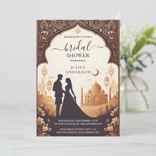 ヒンディヘナメーンディインディアンスタイルブライダルシャワー 招待状 (スタンド正面)