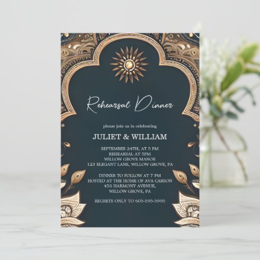 ヒンディヘンナメーンディインディアンスタイルリハーサルディナー 招待状 (スタンド正面)