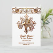 ヒンディメンディインディアンゾウhennaロータスフレーム 招待状 (スタンド正面)
