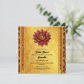 ヒンディ蓮の花の花嫁は金ゴールドブルゴーニュのシック シーズンカード (スタンド正面)